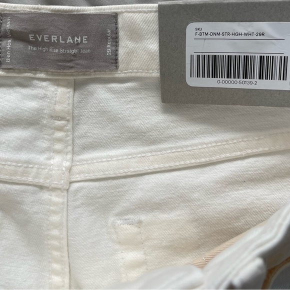 Everlane The High Rise Straight Denim Jeans in White Size 29 - Picture 8 of 8